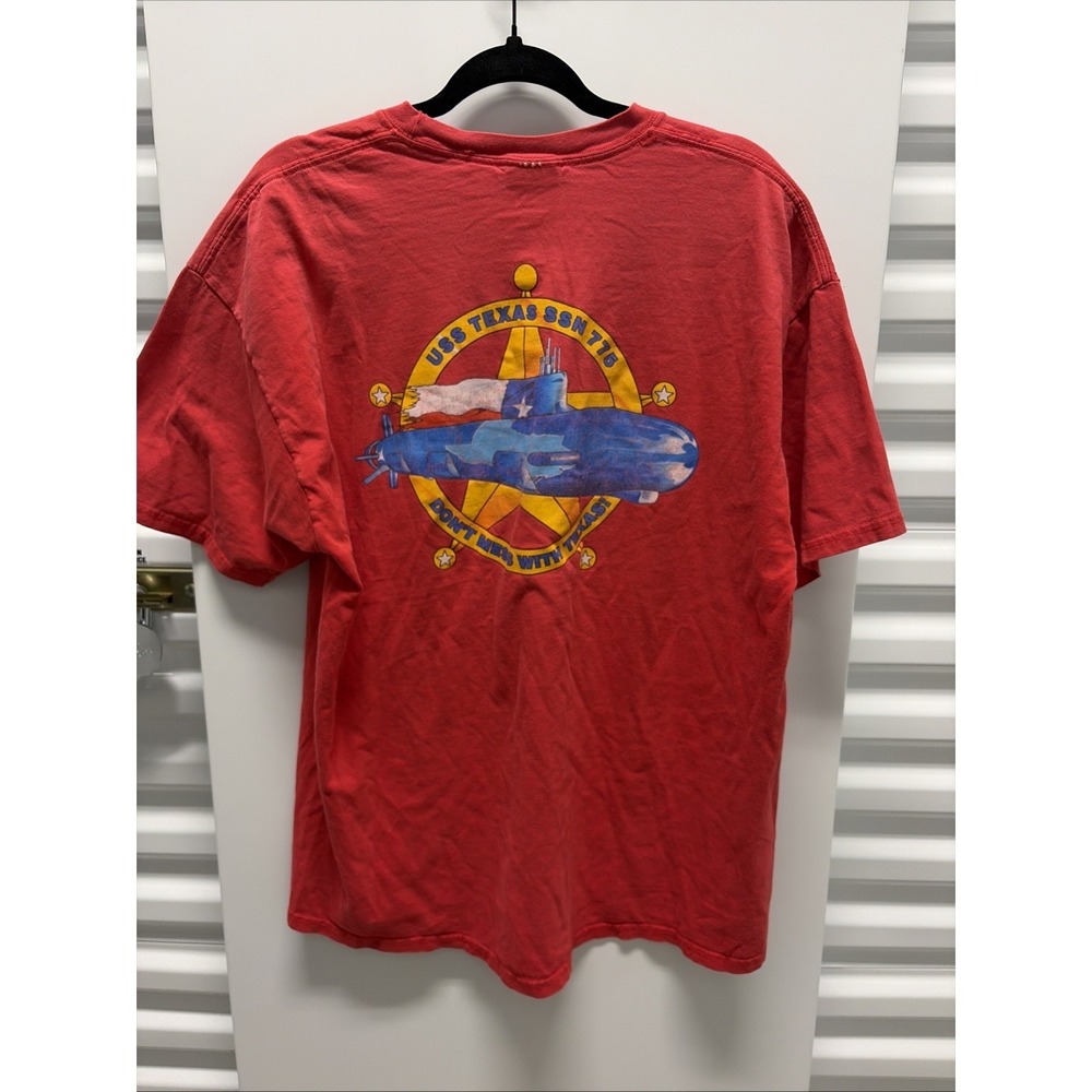 Y2K Vintage  US Navy Submarine USS TEXAS SSN 775 Logo Command Tshirt Size Xl
